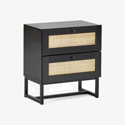 Downtown Julian Bowen Padstow 2 Drawer Bedside - Black