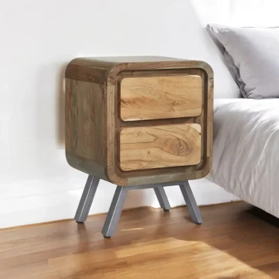 OAT Home Adare Wooden 2 Drawer Bedside Table