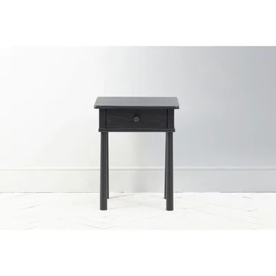 Perch and Parrow Rebecca Oak Bedside Table in Black