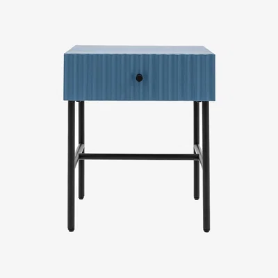 Perch and Parrow Ridge Bedside Table in Blue