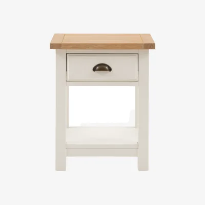 Perch and Parrow Harvest 1 Drawer Bedside Table in White