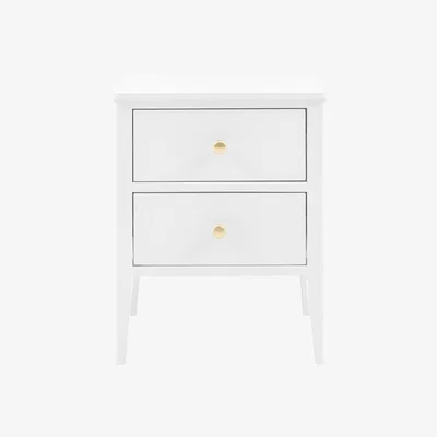 Perch and Parrow Ardena 2 Drawer Bedside Table in White