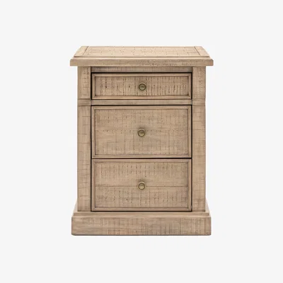 Perch and Parrow Heirloom 3 Drawer Bedside Table