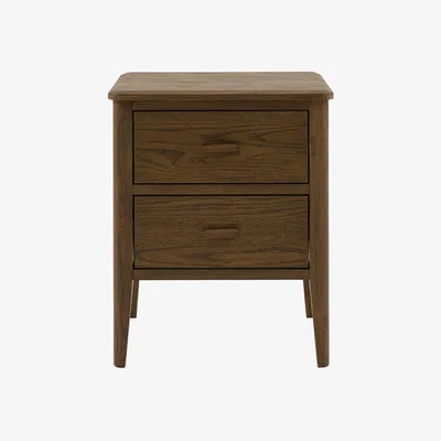 Perch and Parrow Alma 2 Drawer Bedside Table in Walnut