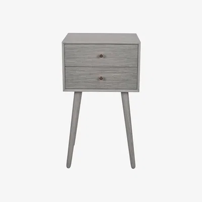 Pagazzi Chaya 2 Drawer Dark Grey Pine Wood Bedside Table