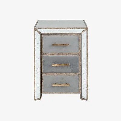Pagazzi Brindisi Antique Metal & Mirror Bedside Unit