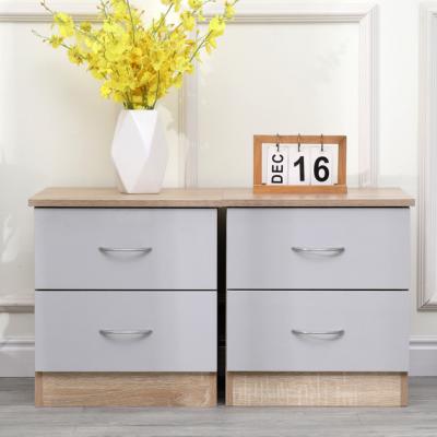The Range 2 Piece 2 Drawers Bedside Tables - Grey