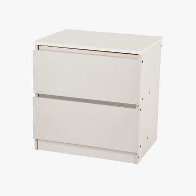 The Range 2-Drawer Wooden Nightstand Bedside Table - Warm White
