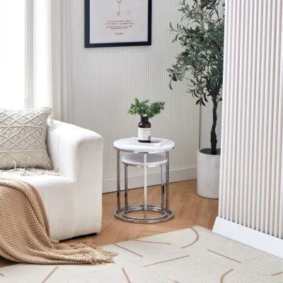 The Range Set of 2 Round Table  - White