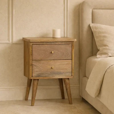 The Range Solid Wood Bedside - Brown
