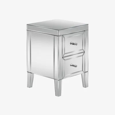 The Range Valencia 2 Drawer Bedside - Mirrored