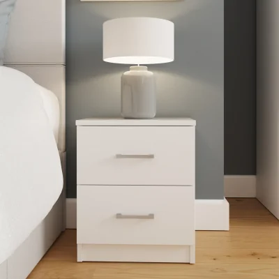 The Range Bailey 2 Drawer Bedside Table - White