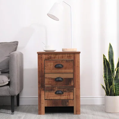 The Range HMD 3 Drawer Bedside Table - Vintage colour