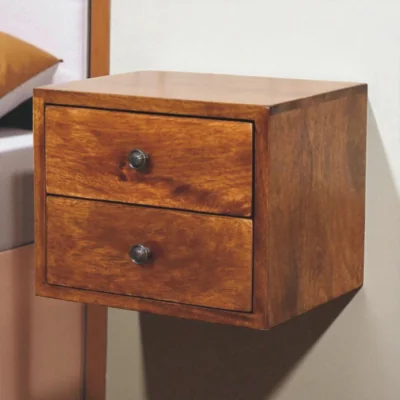 The Range Solid Wood Solis 2-Drawer Chestnut Wall Mounted Nightstand - Chestnut