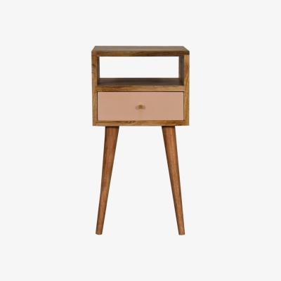 The Range Mini Blush Hand Painted Wood Bedside Table - Red