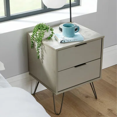 The Range Acadia 2 Drawer Bedside  - Grey wash