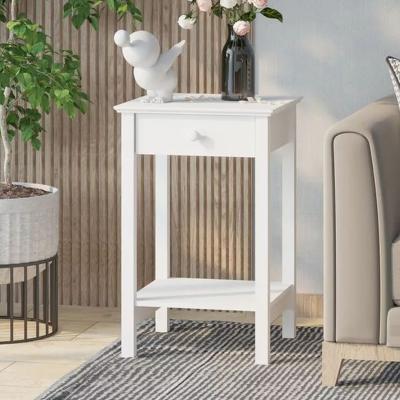 The Range Traditional Wooden Bedside Table - White