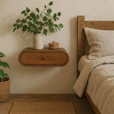 The Range Bardolino Chestnut Wall Mounted Bedside Table - Brown