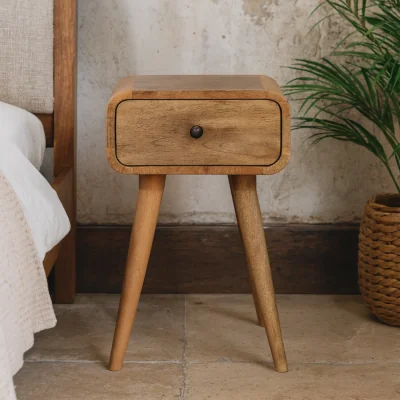 The Range Vicenza Mango Wood Nightstand with Drawer - Brown