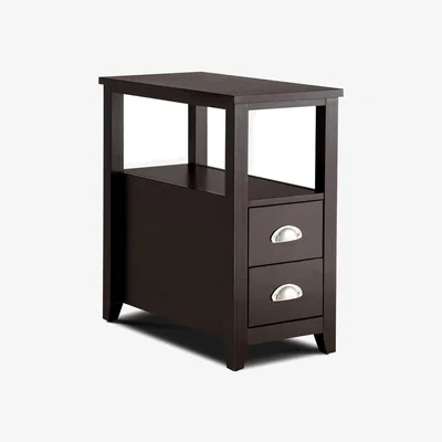 The Range Retro Bedside Table Nightstand Cabinet - Brown