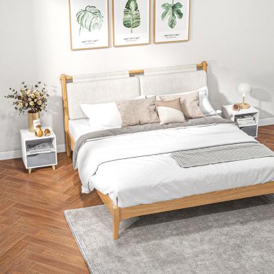 The Range Nightstand Bedside Table with Drawer and Shelf for Living Room Bedroom - White and Grey