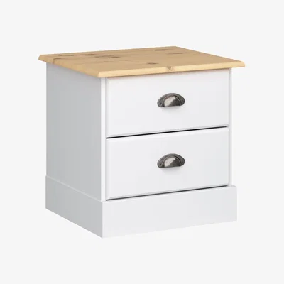 The Range Nola Two Drawer Bedside Table - White