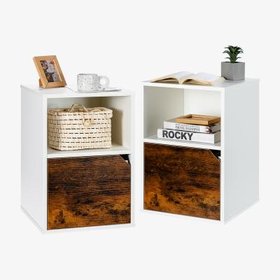 The Range Set of 2 Modern Nightstands - White