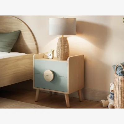 The Range Noah 2 Drawer Bedside Table - Green