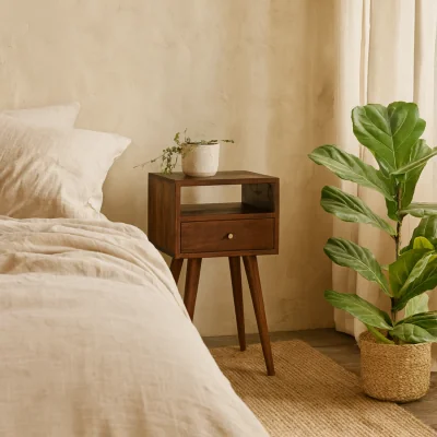 The Range Kood Mini Cherry Mango Wood Bedside Table - Brown