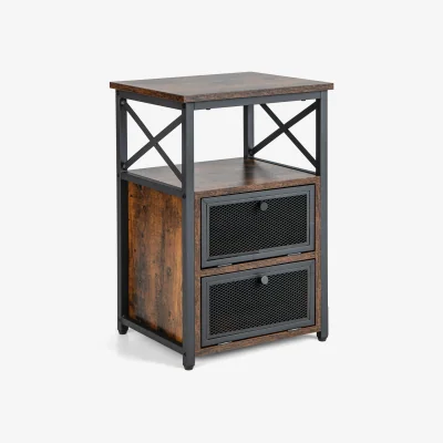 The Range 3-Tier Modern Nightstand - Brown
