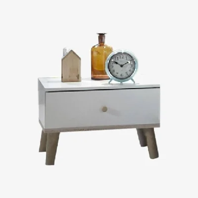 The Range Bergen Bedside Table Nightstand with 1 Drawer - White