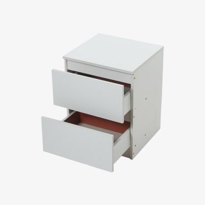 The Range Livingandhome Wooden Bedside Table with 2 Drawers - White