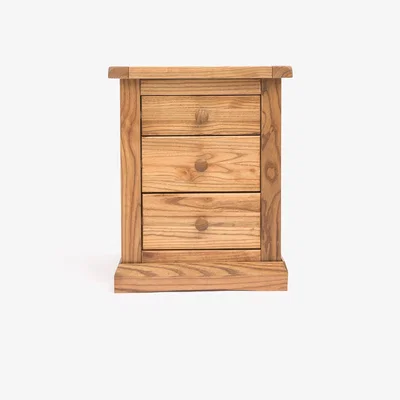 The Range Salerno 3 Drawer Bedside Table - Light wood
