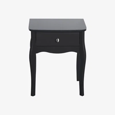 The Range Steens Baroque Nightstand - Black