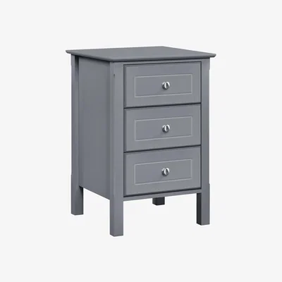 The Range Modern Bedside Tables with 3 Drawers - Dark Grey