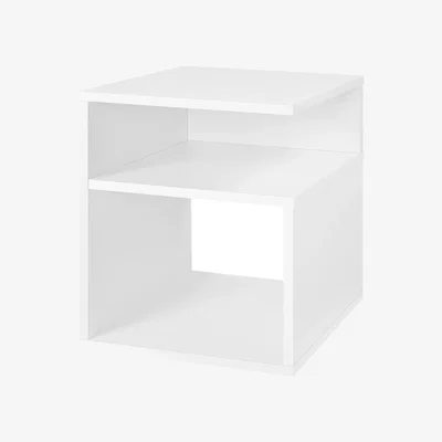 The Range Wooden Bedside Table Nightstand with 2 Open Compartments - Black