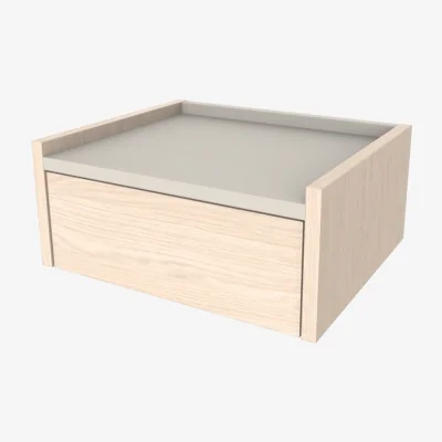 The Range Decortie Brisa Wall Mounted Bedside Table With Tray Top - Sonoma Oak, Sandstone