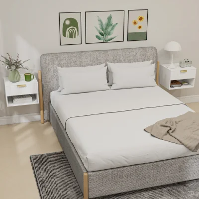 The Range HOMCOM Floating Nightstands Set of 2 - White
