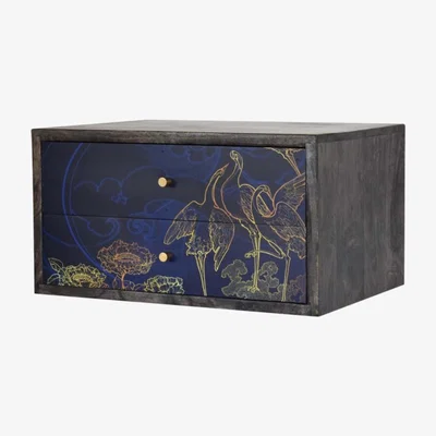 The Range Avanti Shangri-La Wall Mounted Bedside Table - Blue
