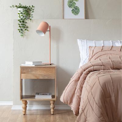 The Range Rhonda Solid Wood Nightstand Bedside Table with 1 Drawer - Natural