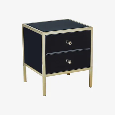 The Range Fenwick 2 Drawer Bedside - Black