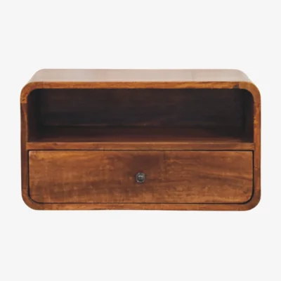 The Range Solid Wood Avora Wall-Mounted Chestnut Nightstand - Chestnut