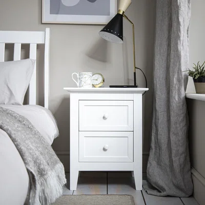 The Range Torsby Bedside Table with Drawer - White / 49cm