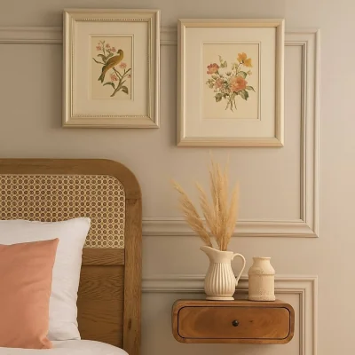 The Range Solid Wood Avora Wall-Mounted 1 Drawer Nightstand - Brown