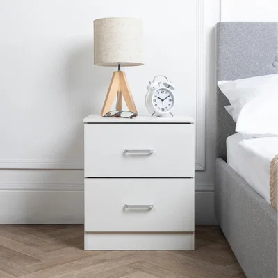 The Range Chest of 2 Drawers Bedroom Wooden Furniture Bedside Wood Cabinet  - White / 1