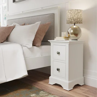 The Range Brooklea Ready Assembled 2 Drawer Petite Bedside Unit  - White