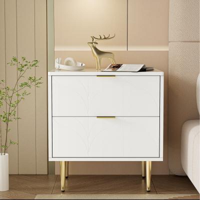 The Range Bedside Tables with Floral pattern  - White