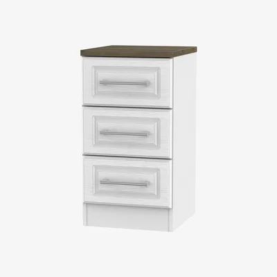 The Range Elmley Three Drawer Bedside Table