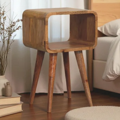 The Range Mini Curved Open Bedside - Brown