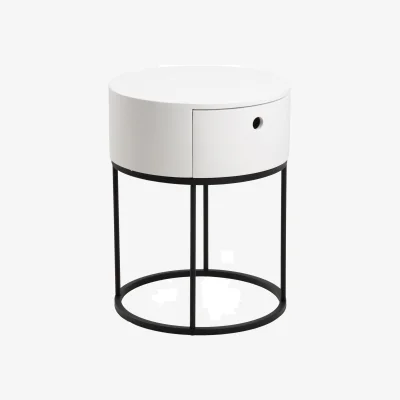 The Range Furniture To Go Polo Round Bedside Table - White